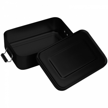 Logo trade promotional products image of: Aluminum lunch box with closure, Black