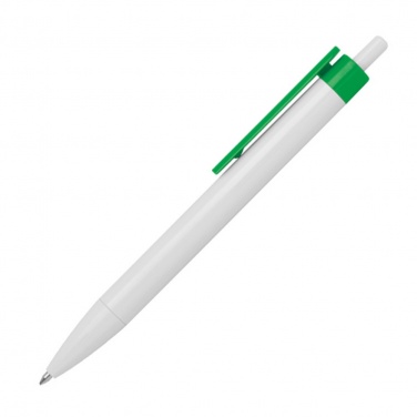Logo trade promotional items image of: Ballpen with colored clip, Green