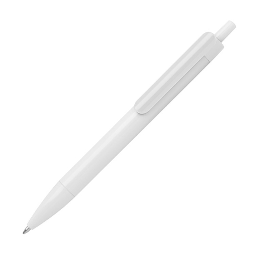 Logotrade promotional merchandise photo of: Ballpen with colored clip, White