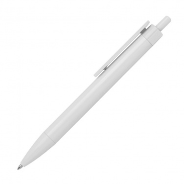 Logo trade promotional giveaway photo of: Ballpen with colored clip, White