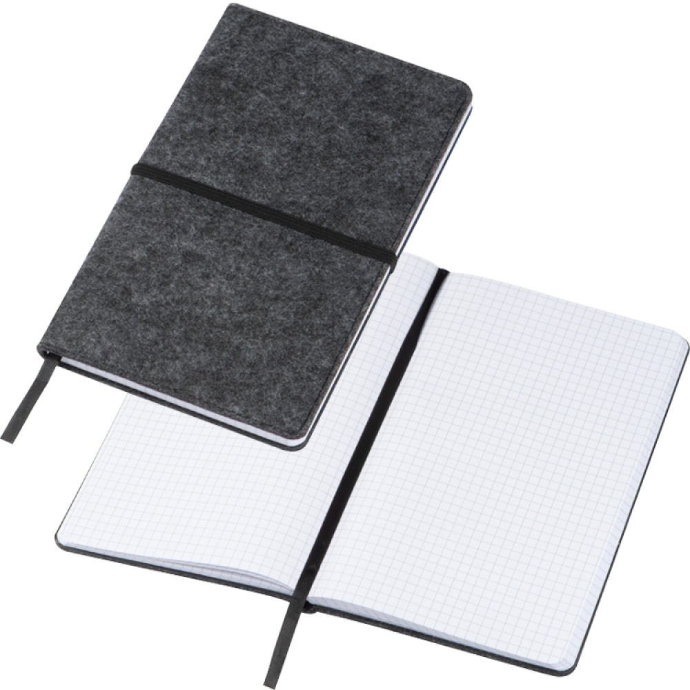 Logo trade promotional merchandise image of: Felt notebook A5, Grey