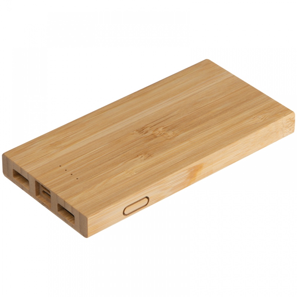 Logotrade promotional giveaway image of: Bamboo power bank, Beige
