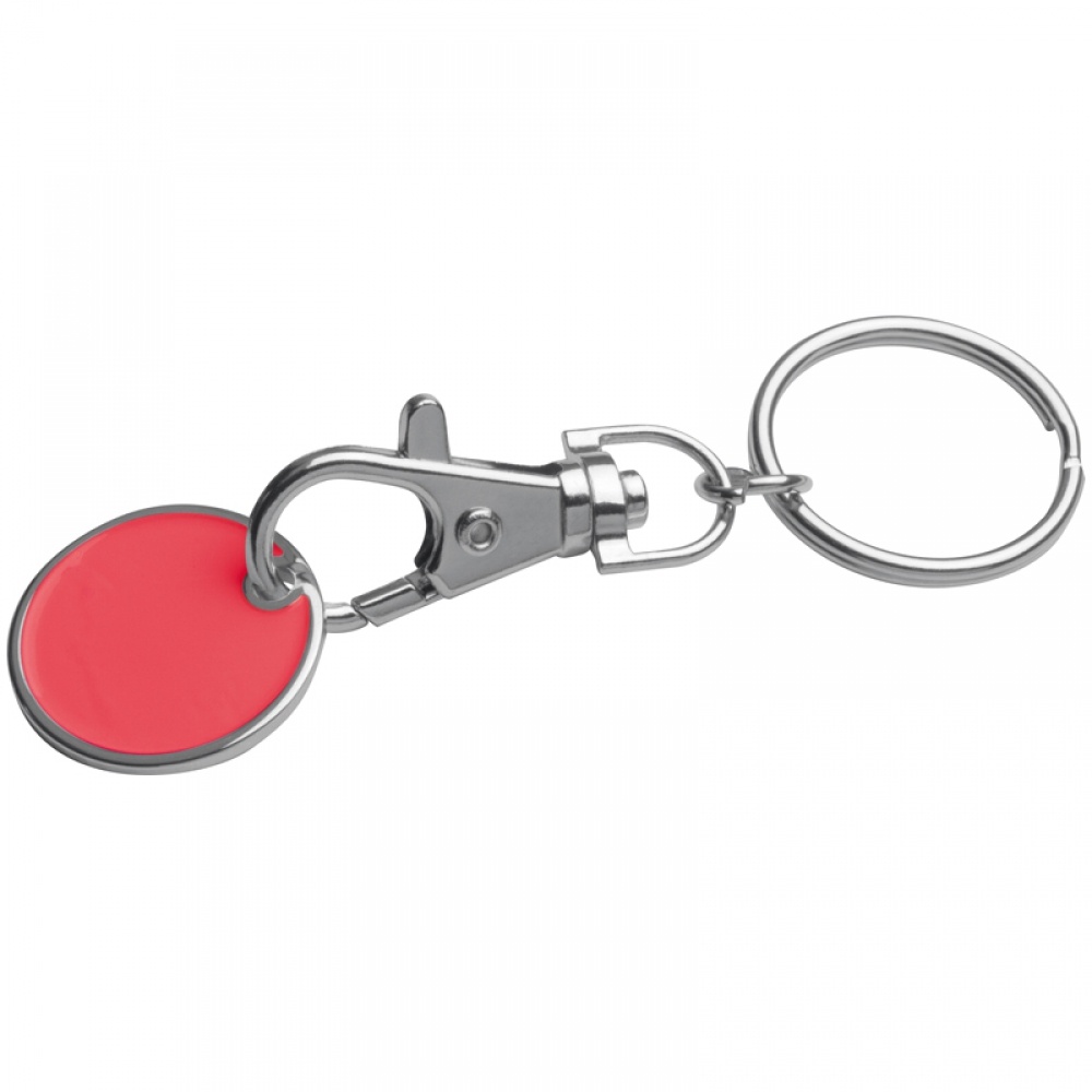 Logotrade promotional gift picture of: Keyring with shopping coin, Red
