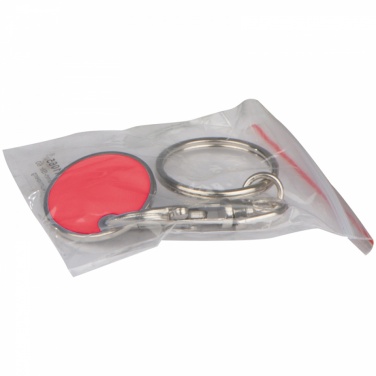 Logo trade promotional item photo of: Keyring with shopping coin, Red
