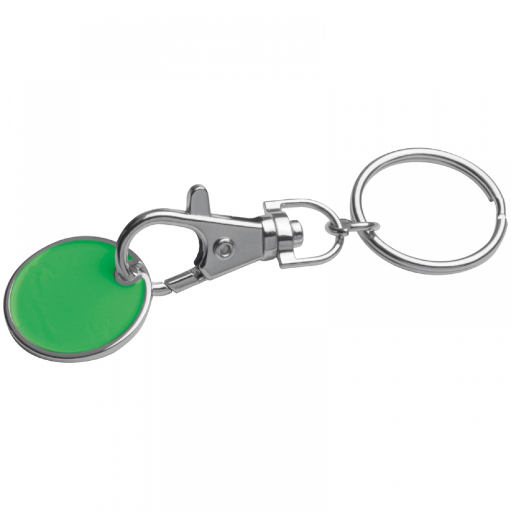 Logotrade promotional product image of: Keyring with shopping coin, green