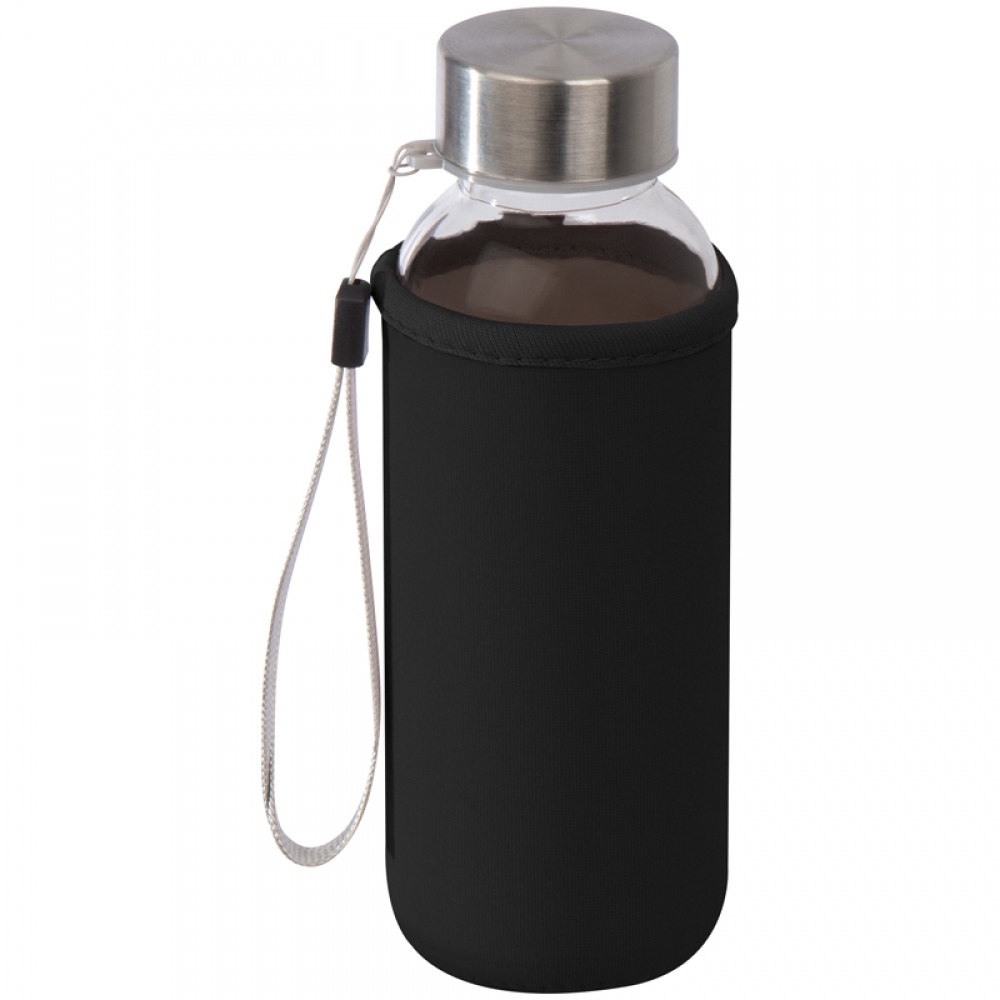 Logotrade promotional gift image of: Drinking bottle with neoprene sleeve, Black/White