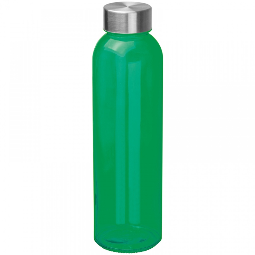 Logo trade promotional merchandise photo of: Transparent drinking bottle with grey lid, green