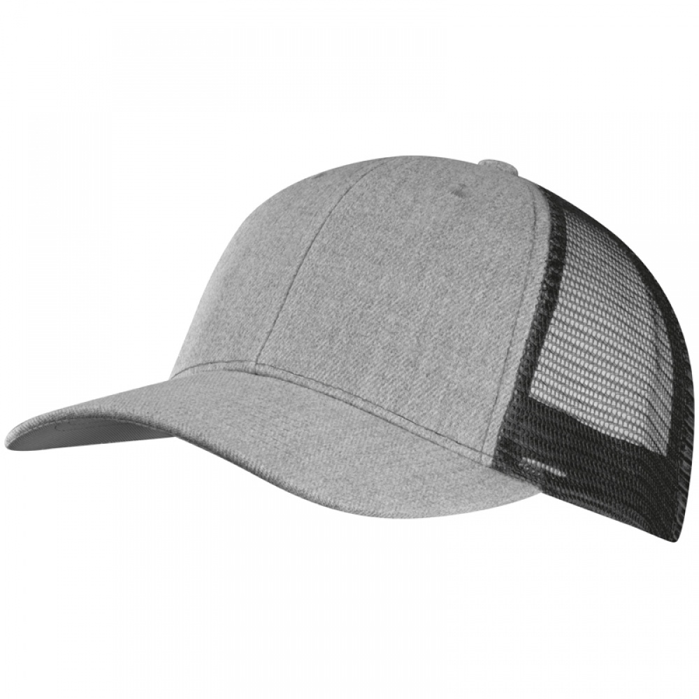 Logo trade promotional merchandise photo of: Baseball Cap with net, Black/White
