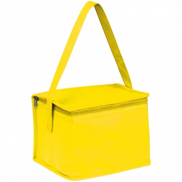 Logo trade promotional items image of: Non-woven cooling bag - 6 cans, Yellow