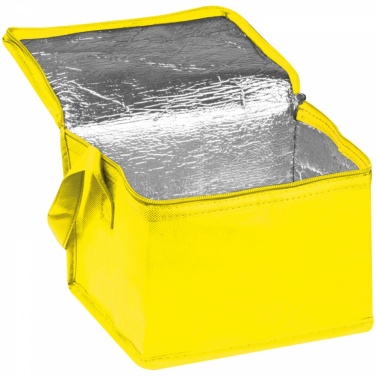 Logo trade promotional merchandise photo of: Non-woven cooling bag - 6 cans, Yellow