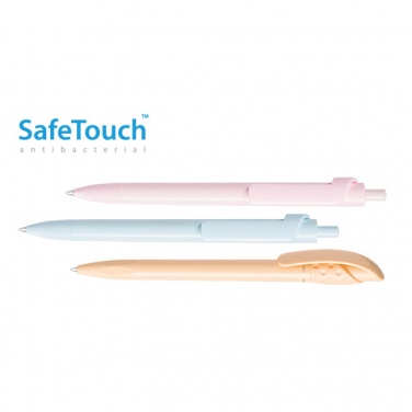 Logo trade promotional items image of: Golff Safe Touch antibacterial ballpoint pen, pink