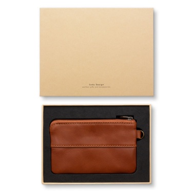 Logo trade business gift photo of: Leather wallet, brown