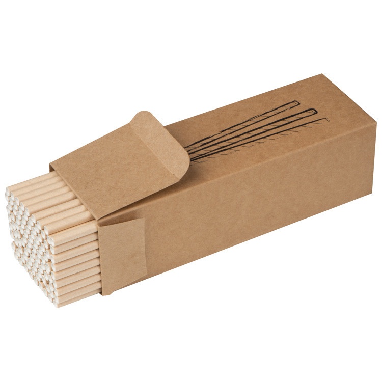 Logotrade promotional items photo of: Set of 100 drink straws made of paper, brown
