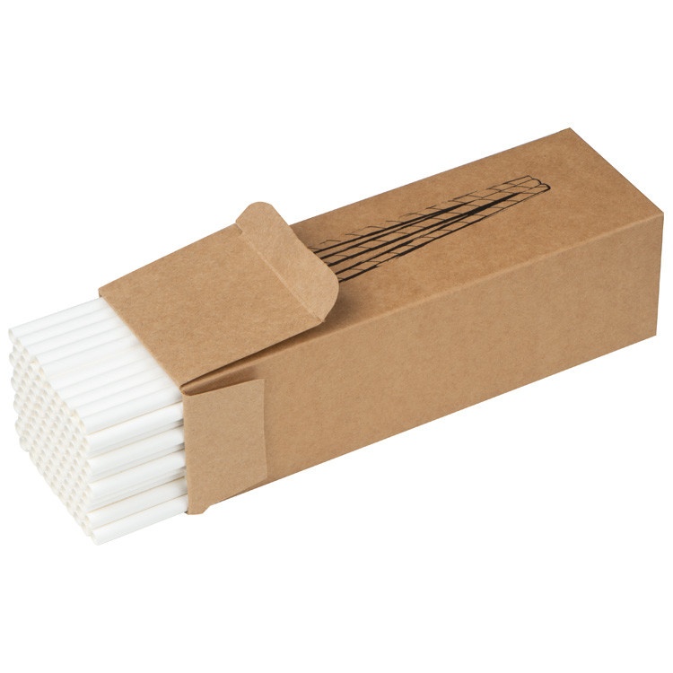 Logotrade advertising product image of: Set of 100 drink straws made of paper, white