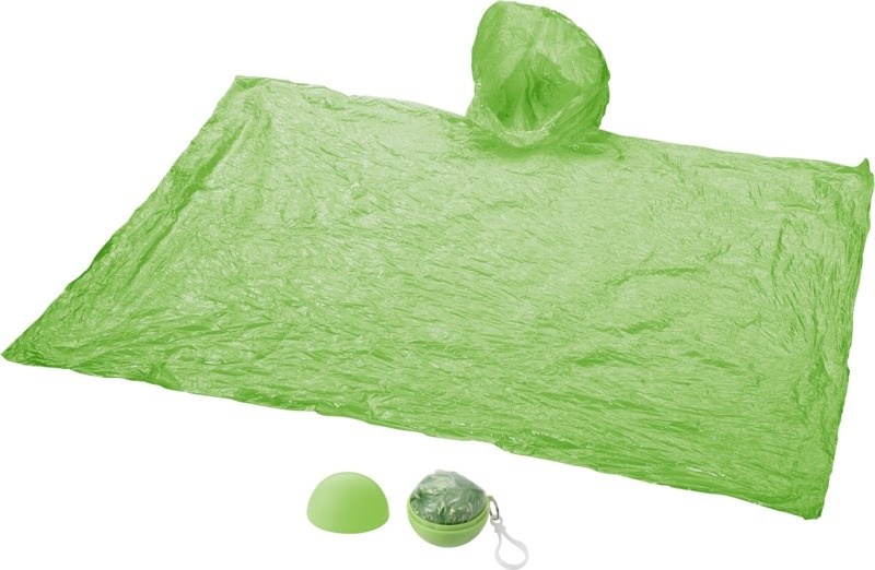 Logo trade promotional gift photo of: Xina rain poncho in storage ball with keychain, lime
