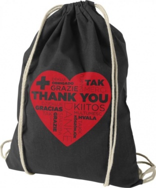 Logo trade promotional merchandise picture of: Oregon cotton premium rucksack, black