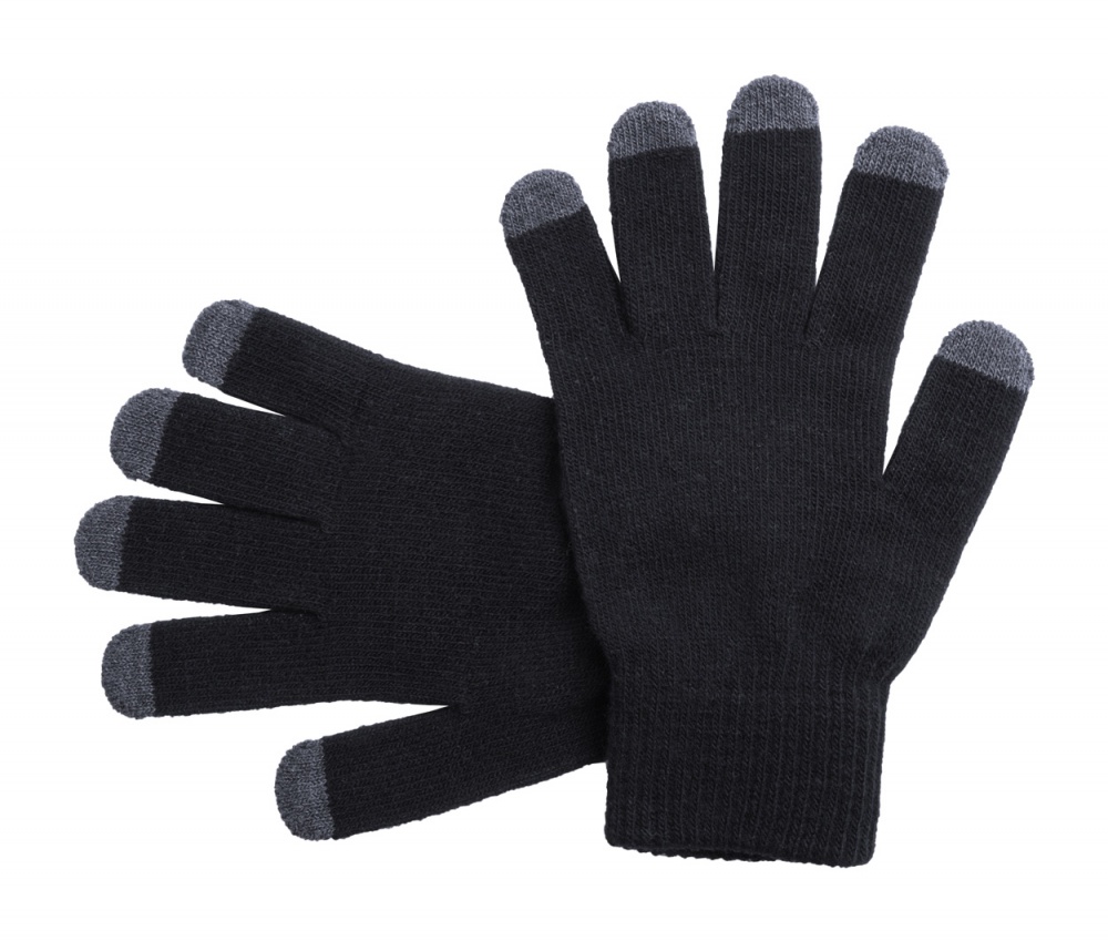 Logo trade business gift photo of: Touch screen gloves, black