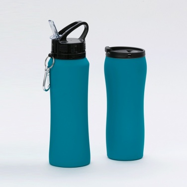 Logotrade corporate gift picture of: WATER BOTTLE & THERMAL MUG SET, turquoise