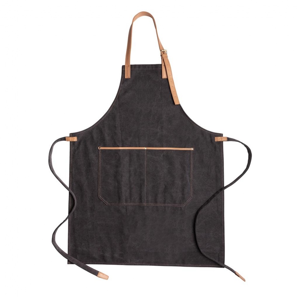 Logo trade advertising products image of: Deluxe canvas chef apron, black