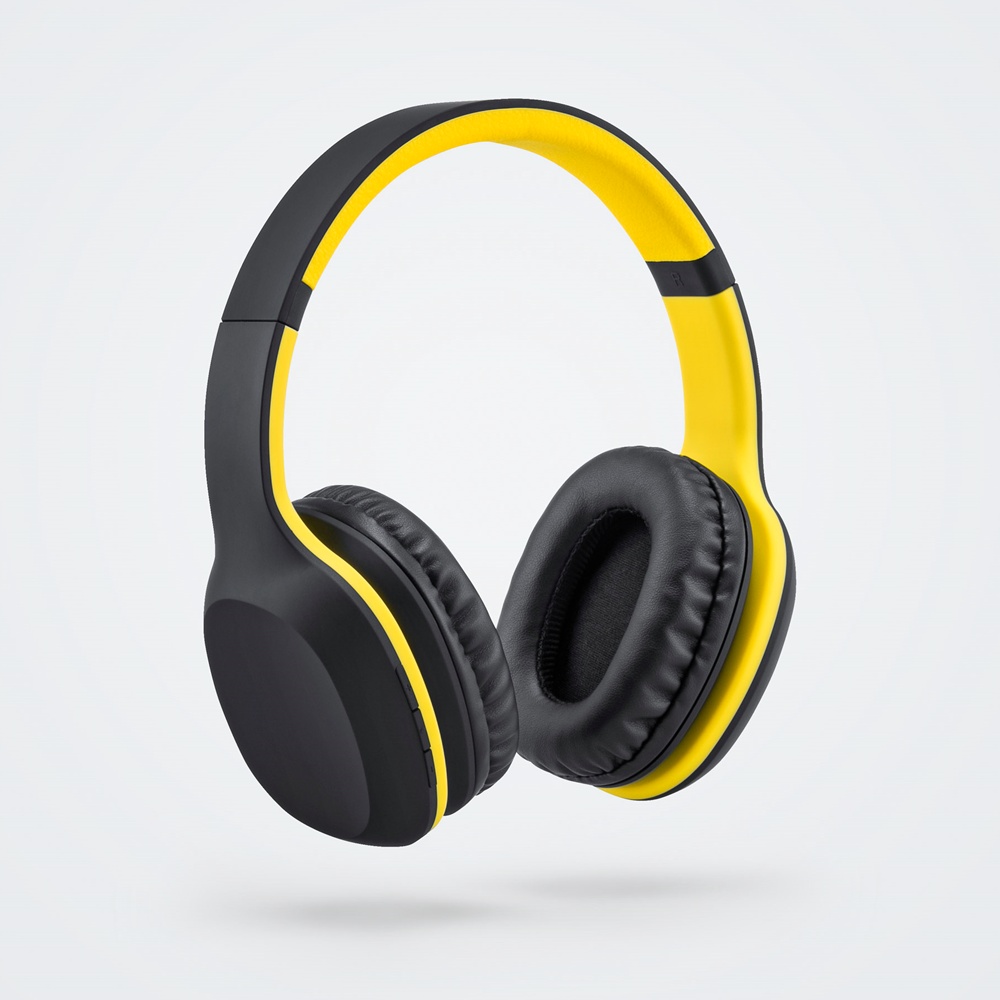 Logo trade promotional giveaways image of: Wireless headphones Colorissimo, yellow