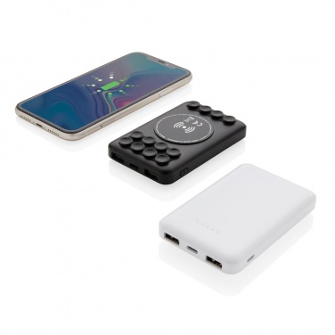 Logotrade promotional gift image of: 5.000 mAh wireless charging pocket powerbank, black