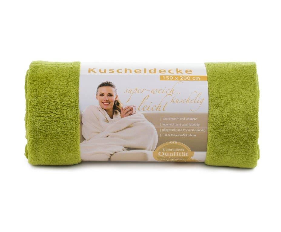 Logotrade corporate gift picture of: Fleece Blanket Panderoll, 150 x 200 cm, green