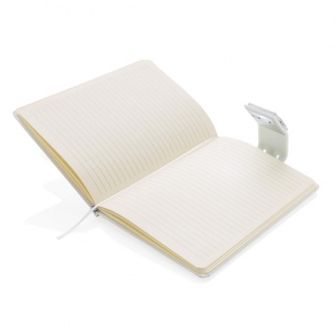 Logo trade corporate gifts image of: A5 Notebook & LED bookmark, white
