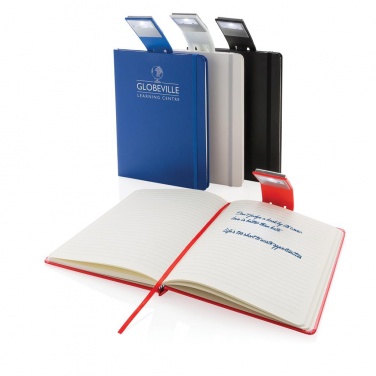 Logotrade advertising products photo of: A5 Notebook & LED bookmark, white