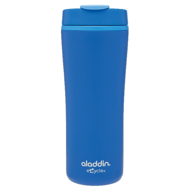 Logo trade promotional gifts image of: Thermos mug made of recyclable material, blue