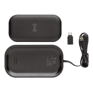 Logotrade corporate gift picture of: Wireless charging 5.000 mAh powerbank base, black