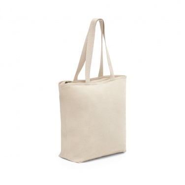 Logo trade promotional merchandise photo of: Hackney 100% cotton bag with zipper, white