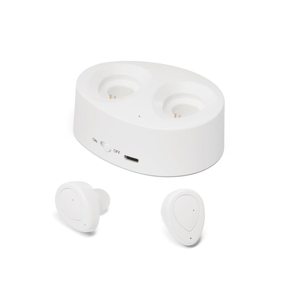 Logotrade promotional merchandise image of: Wireless earphones CHARGAFF, white