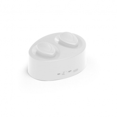 Logo trade promotional items picture of: Wireless earphones CHARGAFF, white