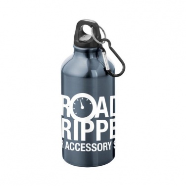 Logo trade corporate gifts picture of: #2 Oregon drinking bottle with carabiner, gun metal