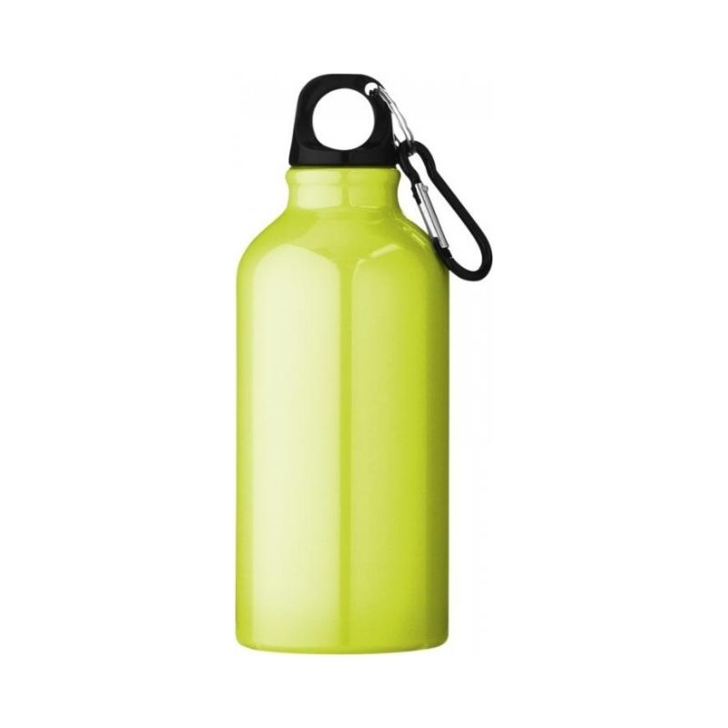 Logo trade promotional merchandise photo of: Oregon drinking bottle with carabiner, neon yellow
