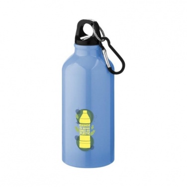 Logotrade business gift image of: Drinking bottle with carabiner, light blue