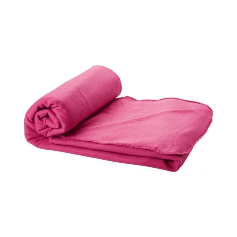 Logo trade promotional gift photo of: Huggy blanket and pouch, pink