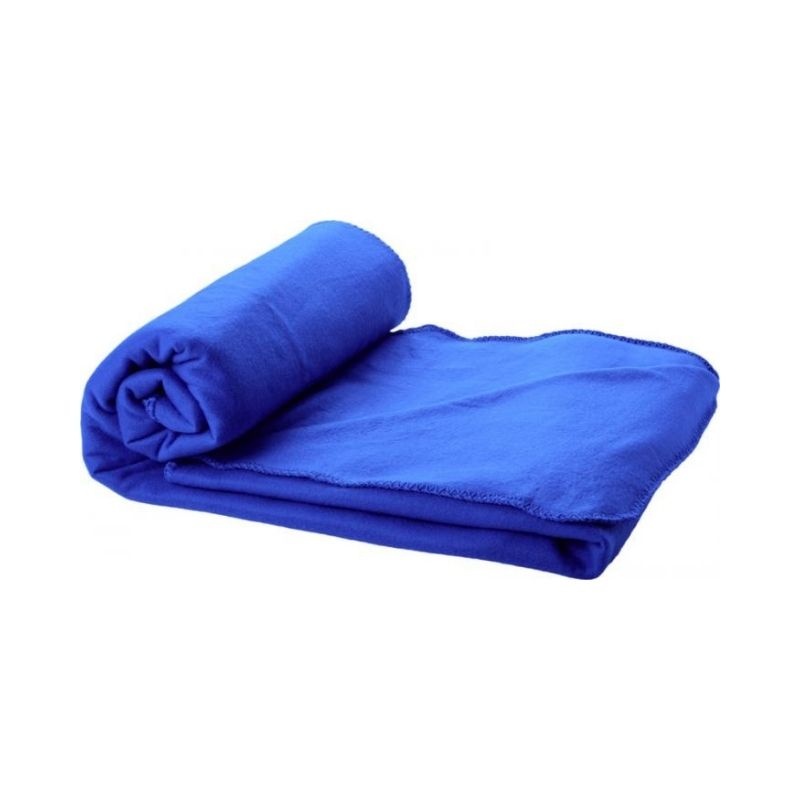 Logo trade promotional gifts image of: Huggy blanket and pouch, royal blue
