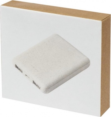 Logotrade promotional product picture of: Asama 5000 mAh wheat straw power bank, beige