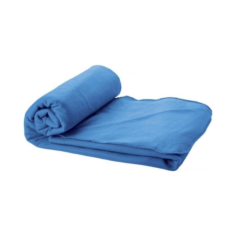 Logo trade promotional items picture of: Huggy blanket and pouch, process blue