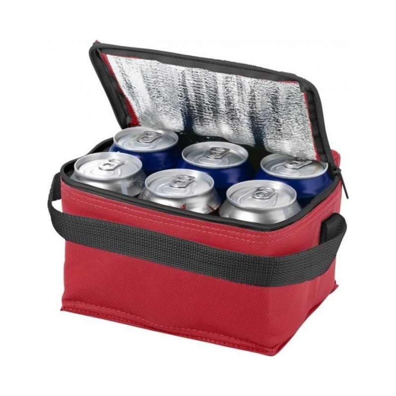 Logo trade promotional giveaway photo of: Spectrum 6-can cooler bag, red