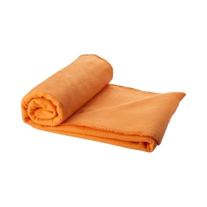 Logo trade promotional item photo of: Huggy blanket and pouch, orange