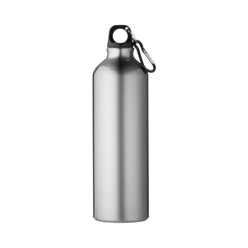 Logo trade promotional merchandise image of: Pacific bottle with carabiner, silver