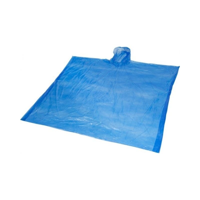 Logo trade advertising products picture of: Ziva disposable rain poncho, blue