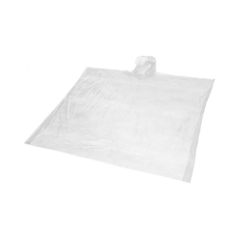 Logo trade promotional products image of: Ziva disposable rain poncho, white