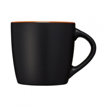 Logo trade promotional merchandise picture of: Riviera ceramic mug, black/orange