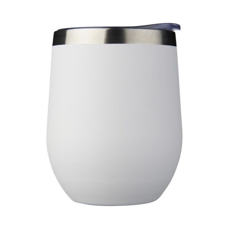 Logo trade corporate gifts image of: Corzo Copper Vacuum Insulated Cup, white