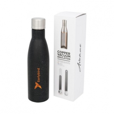 Logo trade corporate gift photo of: Vasa speckled copper vacuum insulated bottle, black