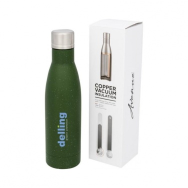 Logo trade promotional items image of: Vasa speckled copper vacuum insulated bottle, green