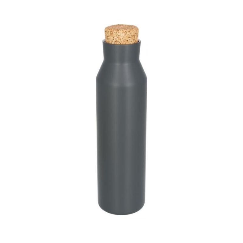 Logotrade advertising products photo of: Norse copper vacuum insulated bottle with cork, grey